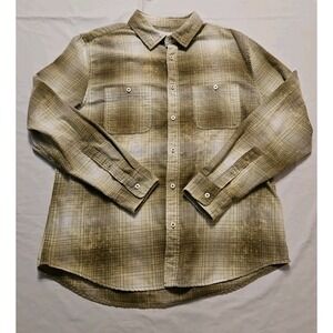 Aeropostale Green Plaid Flannel Long Sleeve Button Up Shirt Mens Large